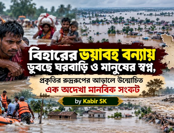 বিহারের ভয়াবহ বন্যায় ডুবছে ঘরবাড়ি ও মানুষের স্বপ্ন, প্রকৃতির রুদ্ররূপের আড়ালে উন্মোচিত এক অদেখা মানবিক সংকট