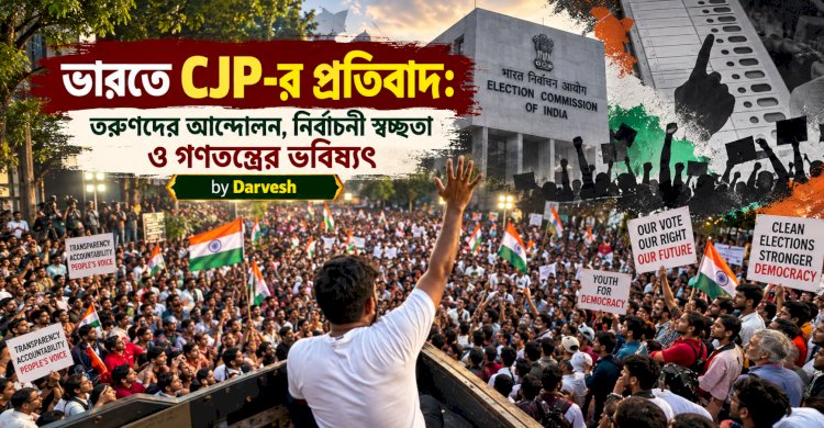 ভারতে CJP-র প্রতিবাদ: তরুণদের আন্দোলন, নির্বাচনী স্বচ্ছতা ও গণতন্ত্রের ভবিষ্যৎ